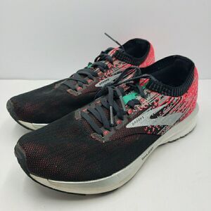 Brooks Ricochet Black Pink Aqua Womens 10 Running Walking Casual Shoe